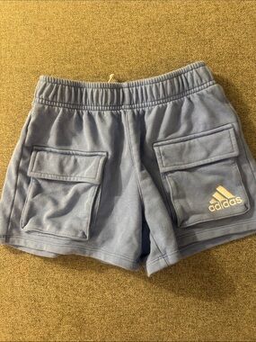 5/$15- adidas Powder Blue Fleece Cargo Pocket Shorts